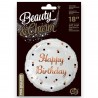 155792 BALON FOLIOWY B&C HAPPY BIRTHDAY BIAŁY 36CM GODAN