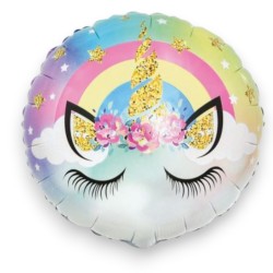 143737 BALON FOLIOWY JEDNOROŻEC, PASTELOWY, 45 CM GODAN