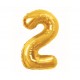 425786 BALON FOLIOWY CYFRA 2, B&C, ROYAL GOLD, 85 CM GODAN