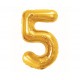 425854 BALON FOLIOWY CYFRA 5, B&C, ROYAL GOLD, 85 CM GODAN
