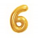 425861 BALON FOLIOWY CYFRA 6, B&C, ROYAL GOLD, 85 CM GODAN