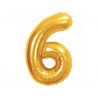 425861 BALON FOLIOWY CYFRA 6, B&C, ROYAL GOLD, 85 CM GODAN