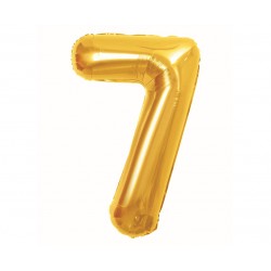 425892 BALON FOLIOWY CYFRA 7, B&C, ROYAL GOLD, 85 CM GODAN