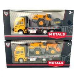 636436 LAWETA Z POJAZDEM BUDOWLANYM 20CM 2 WZORY DROMADER