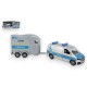 580134 VW POLICJA Z PRZYCZEPĄ DO TRANSPORTU KONI 28,5CM HIPO