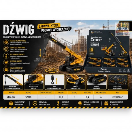 906499 DŹWIG MASZYNA BUDOWLANA FHTOYS
