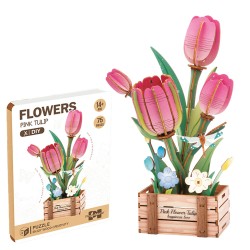 910336 DREWNIANE KWIATKI 3D TULIPANY ASKATO