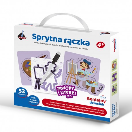 910794 SPRYTNA RĄCZKA – ZAWODY I LITERKI 53 ELEM. Z PISAKIEM SUCHOŚCIERALNYM ASKATO