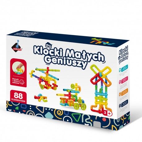 127903 KLOCKI MAŁYCH GENIUSZY ZŁĄCZKI 88 ELEM. ASKATO
