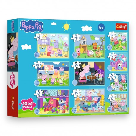 96013 TREFL PUZZLE PEPPA PIG 10W1 ZABAWNY ŚWIAT PEPPY