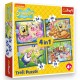 34674 TREFL PUZZLE 4W1 Podwodne życie SpongeBoba