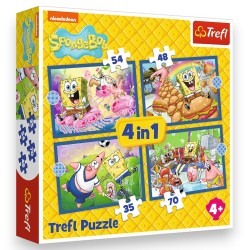 34674 TREFL PUZZLE 4W1 Podwodne życie SpongeBoba