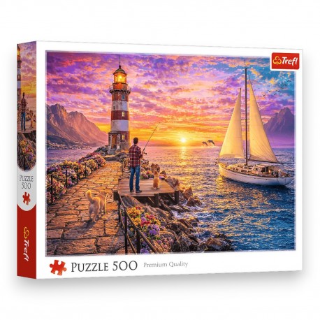 37571 TREFL Puzzle 500 el. Latarnia o zachodzie słońca