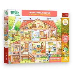 15603 TREFL PUZZLE RODZINA TREFLIKÓW, EDUKACYJNE 104 EL. W MOIM RODZINNYM DOMU / IN MY FAMILY HOUSE