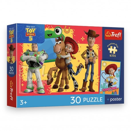 18344 TREFL PUZZLE PREMIUM PLUS KIDS, TOY STORY 5, 30 EL. PRZYGODY ZABAWEK + KOLEKCJONERSKI PLAKAT