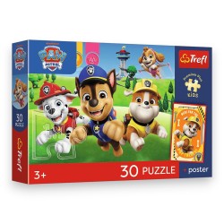 18346 TREFL PUZZLE PREMIUM PLUS KIDS, PSI PATROL 30 EL. PSIAKI W DRODZE + KOLEKCJONERSKI PLAKAT