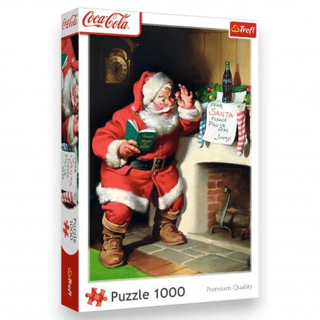 10922 TREFL PUZZLE COCA-COLA 1000 EL. XMAS MIKOŁAJ PRZY KOMINKU