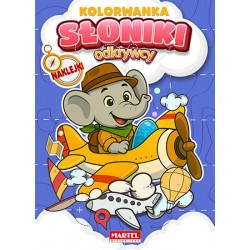 775112 KOLOROWANKA Z NAKLEJKAMI ODKRYWCY. SŁONIKI MARTEL