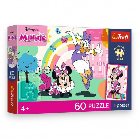 17428 TREFL PUZZLE PREMIUM PLUS KIDS, DISNEY 60 EL. UŚMIECH MINNIE + KOLEKCJONERSKI PLAKAT