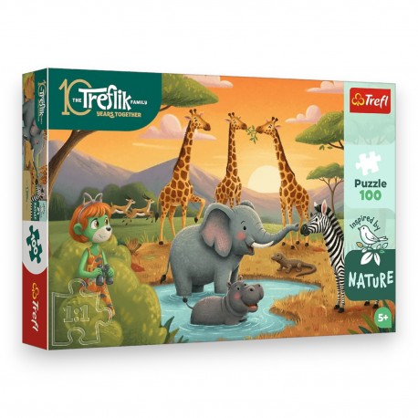 16571 TREFL PUZZLE RODZINA TREFLIKÓW, INSPIRED BY NATURE 100 EL. WESOŁA FERAJNA