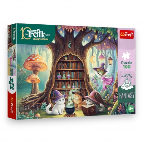 16572 TREFL PUZZLE RODZINA TREFLIKÓW, INSPIRED BY FANTASY 100 EL. CZARODZIEJSKIE KOCIAKI
