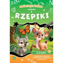 981475 KSIĄŻECZKA Z ZADANIAMI Zwierzęta leśne. Zadanka & rzepiki SKRZAT
