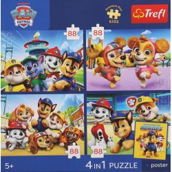 34687 TREFL PUZZLE 4W1 PSI PATROL HISTORIE Z WYSPY DINOZAURÓW