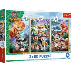 34905 TREFL PUZZLE 3X80 PSI PATROL BOHATEROWIE DINOZAURÓW