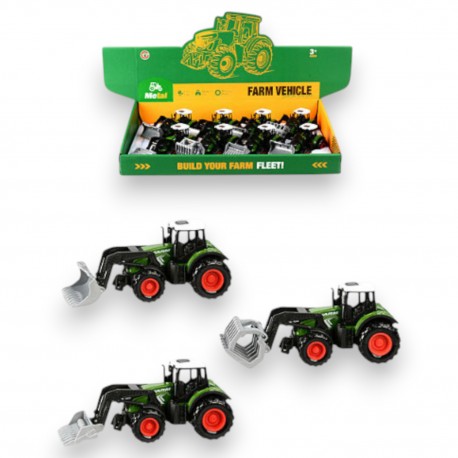 404262 TRAKTOR METAL 13CM W DISPLAYU BIGTOYS