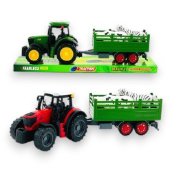 470941 TRAKTOR Z PRZYCZEPĄ 40CM ZE ZWIERZĘTAMI BIGTOYS