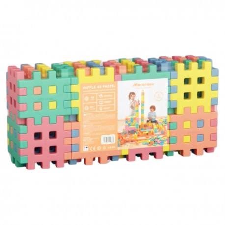 909881 MARIOINEX PASTELOWE DUŻE WAFLE KLOCKI KONSTRUKCYJNE 48 ELEMENTÓW