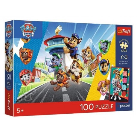 16548 TREFL PUZZLE 100el PSI PATROL PSIAKI I DINOZAURY
