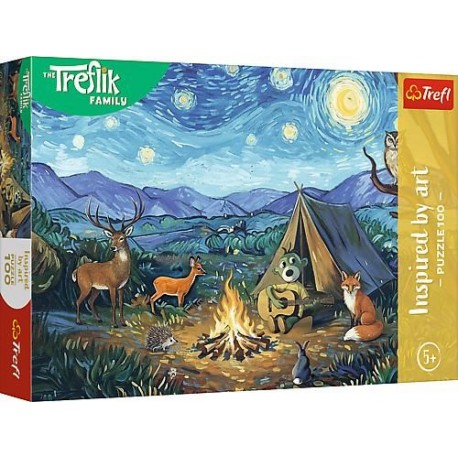 16563 TREFL PUZZLE 100el RODZINA TREFLIKÓW INSPIRED BY ART KARMIĄC KAPIBARY