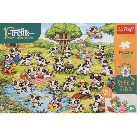 16579 TREFL PUZZLE RODZINA TREFLIKÓW, INSPIRED BY DINO WORLD 100 EL. DIPLODOCUS