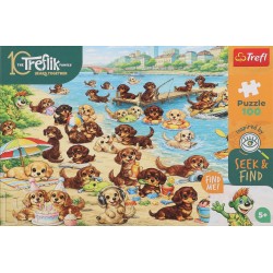 16584 TREFL PUZZLE RODZINA TREFLIKÓW, SEEK&FIND 100 EL. ŚWIAT KRÓWEK