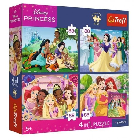 34697 TREFL PUZZLE 4X88 PREMIUM BOHATEROWIE SĄ WŚRÓD NAS + PLAKAT