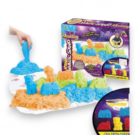 400498 PIASEK KINETYCZNY 750g + FOREMKI - JEDNOROŻCE BIGTOYS
