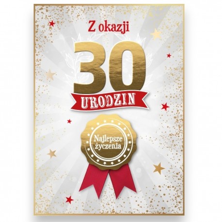 798607 KARNET Z OKAZJI 30 URODZIN, ZŁOTY, ARMIN STYLE
