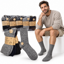 088689 SKARPETKI GRUBE STYLOWE SKARPETY WEŁNA Z MERYNOSÓW MARINO WOOL