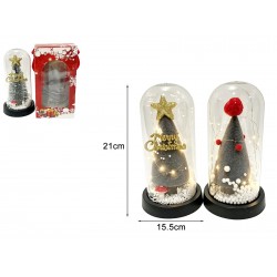 364738 OZDOBA ŚWIĄTECZNA DREWNIANY DOMEK POD KLOSZEM LED ADAR