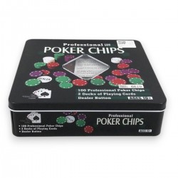 000924 POKER SET 300 ŻETONÓW KARTY DARK CARTAMUNDI