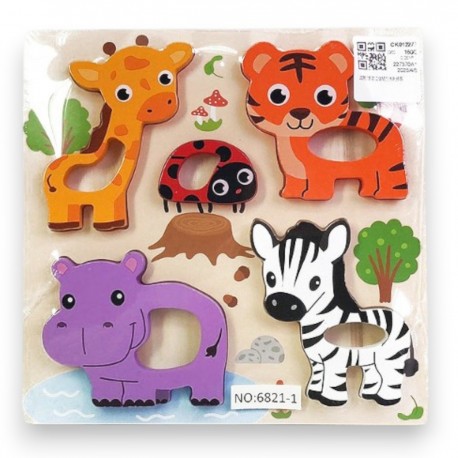 478084 UKŁADANKA DREWNO FARMA BIGTOYS