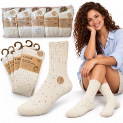 883635 SKARPETKI W KROPKI MERINO WOOL WERŁNA Z MERYNOSÓ STYLOWE SKARPETY