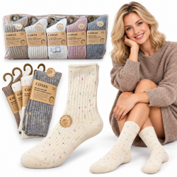 883635 SKARPETKI W KROPKI MERINO WOOL WERŁNA Z MERYNOSÓW MIX STYLOWE SKARPETY