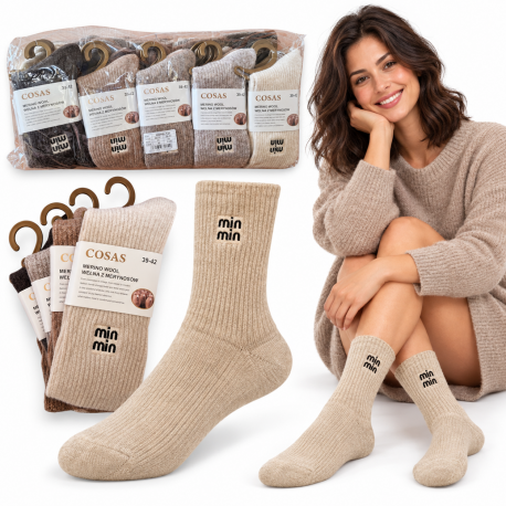 812109 SKARPETKI MIN MIN MERINO WOOL WEŁNA Z MERYNOSÓW STYLOWE SKARPETY