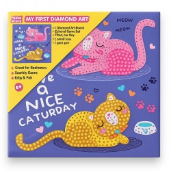 783516 DIAMENTOWA MOZAIKA 45x35 PIJĄCY KOT