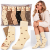 111797SN SKARPETKI ALPAKA TERMO DAMSKIE W ŚNIEŻYNKI