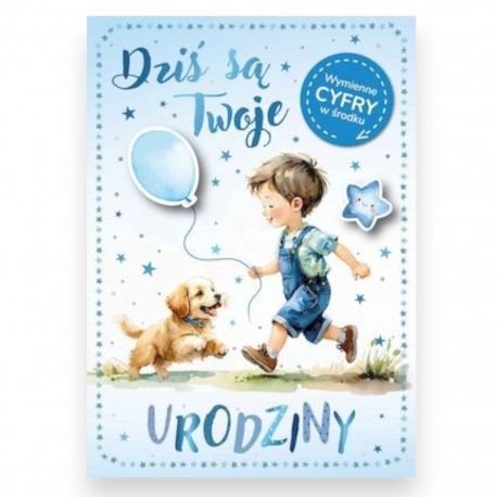 862828 KARTKA URODZINY GM-1445 WYMIENNE CYFRY ARMIN STYLE