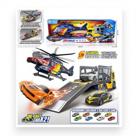 400073 AUTO WYRZUTNIA Z HELIKOPTEREM BIGTOYS