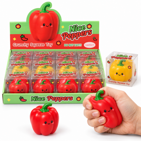 603432 GNIOTEK SQUISHY DO ŚCISKANIA PAPRYKA PAPRYCZKA STRZELAJĄCA 3 KOLORY